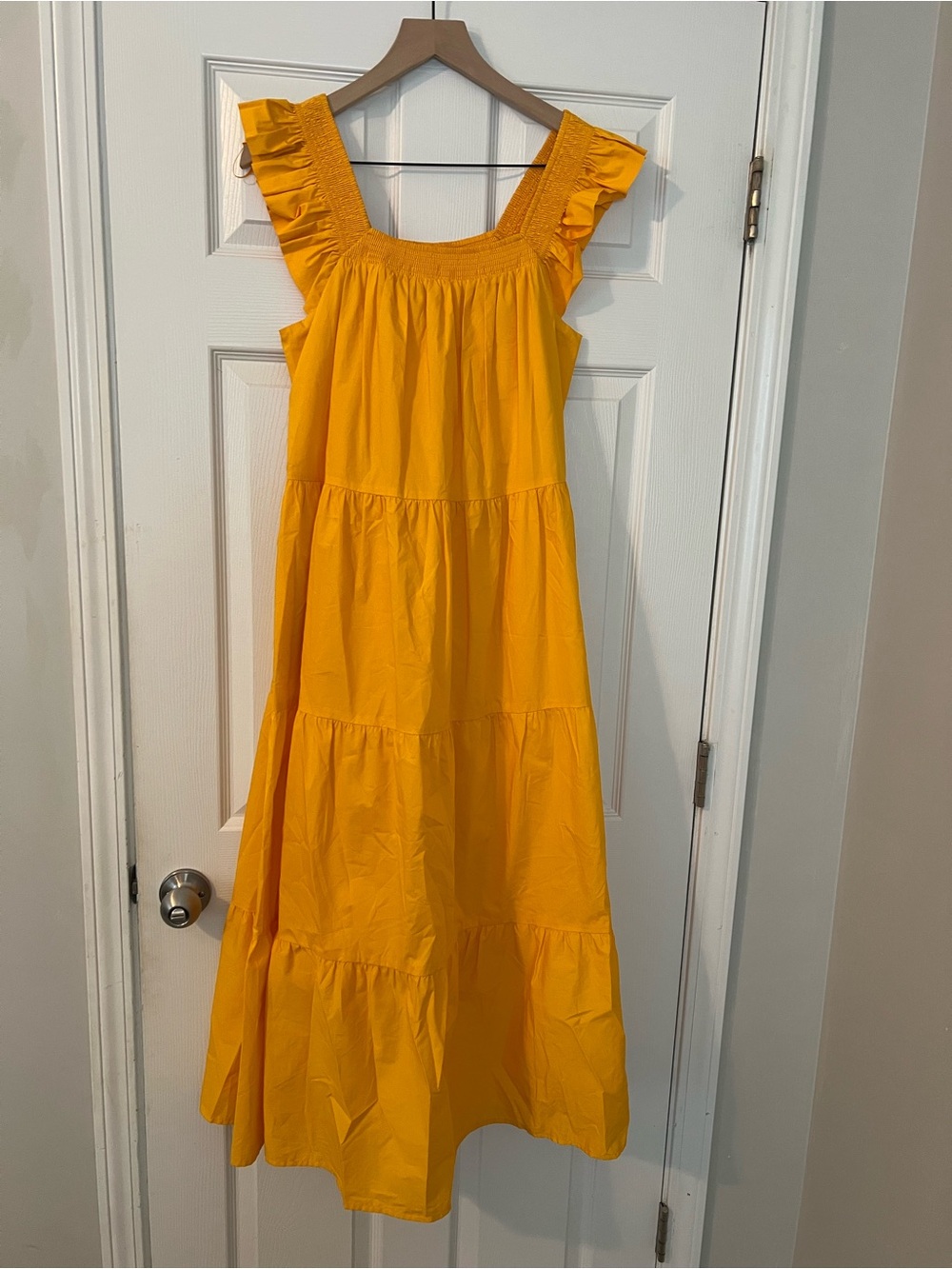 NWOT Anthro English Factory Mustard Ruffle Maxi